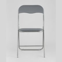 Стул складной Stool Group Джек серый, механизм складывания, экокожа, хром