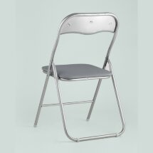 Стул складной Stool Group Джек серый, механизм складывания, экокожа, хром
