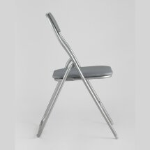 Стул складной Stool Group Джек серый, механизм складывания, экокожа, хром