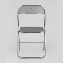 Стул складной Stool Group Джек серый, механизм складывания, экокожа, хром