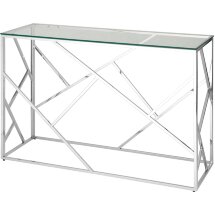 Консоль Stool Group АРТ ДЕКО 120*40 серебро, профиль каркаса сталь, материал столешницы стекло