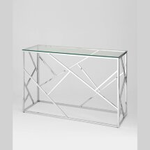 Консоль Stool Group АРТ ДЕКО 120*40 серебро, профиль каркаса сталь, материал столешницы стекло