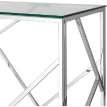 Консоль Stool Group АРТ ДЕКО 120*40 серебро, профиль каркаса сталь, материал столешницы стекло