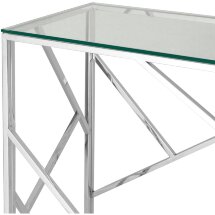 Консоль Stool Group АРТ ДЕКО 120*40 серебро, профиль каркаса сталь, материал столешницы стекло