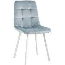 Стул Stool Group Chilly велюр серо-голубой ножки белые