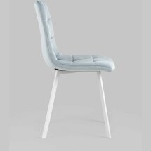 Стул Stool Group Chilly велюр серо-голубой ножки белые