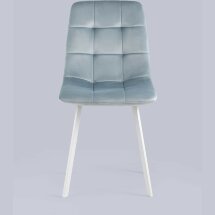 Стул Stool Group Chilly велюр серо-голубой ножки белые