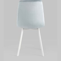 Стул Stool Group Chilly велюр серо-голубой ножки белые