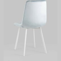 Стул Stool Group Chilly велюр серо-голубой ножки белые