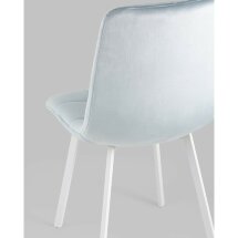 Стул Stool Group Chilly велюр серо-голубой ножки белые