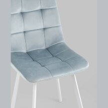 Стул Stool Group Chilly велюр серо-голубой ножки белые
