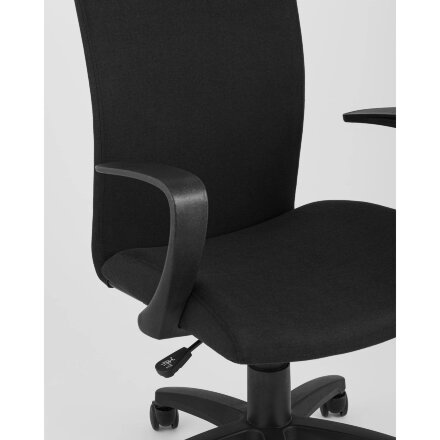 Компьютерное кресло TopChairs TopChairs Harmony офисное черное в прочной текстильной обивке, механизм регулировки по высоте 