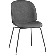Стул Stool Group Beetle PU серый, металлический каркас, черные ножки