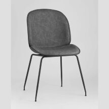 Стул Stool Group Beetle PU серый, металлический каркас, черные ножки