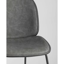 Стул Stool Group Beetle PU серый, металлический каркас, черные ножки