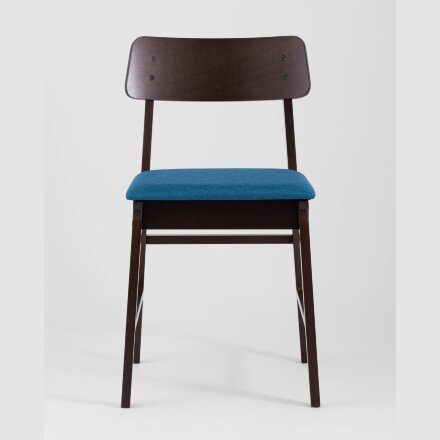 Комплект из двух стульев Stool Group ODEN мягкая тканевая синяя обивка 