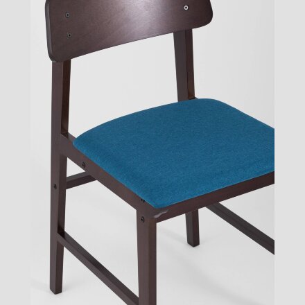 Комплект из двух стульев Stool Group ODEN мягкая тканевая синяя обивка 