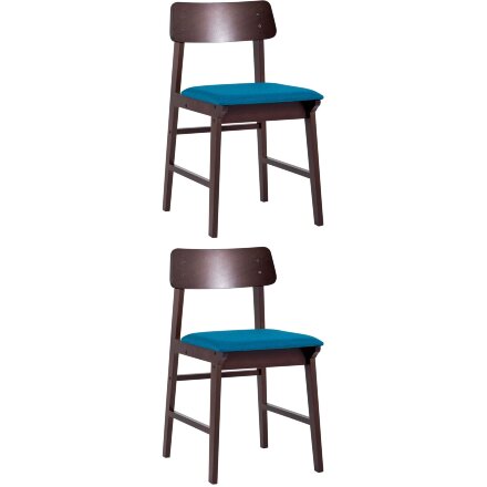 Комплект из двух стульев Stool Group ODEN мягкая тканевая синяя обивка 