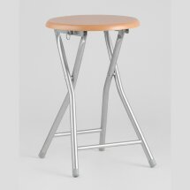 Табурет складной Stool Group МДФ бежевый/бук, сиденье - МДФ, каркас - сталь, порошковое напыление, металлические ножки