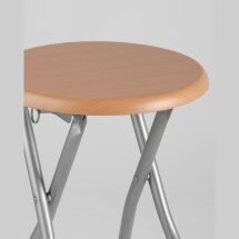 Табурет складной Stool Group МДФ бежевый/бук, сиденье - МДФ, каркас - сталь, порошковое напыление, металлические ножки