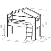 Кровать-чердак домик Литл Форест