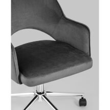 Компьютерное кресло Stool Group Кларк серый обивка велюр крестовина хромированный металл