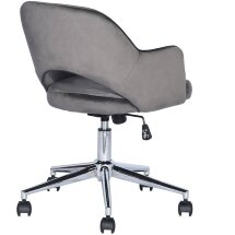 Компьютерное кресло Stool Group Кларк серый обивка велюр крестовина хромированный металл