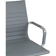 Кресло TopChairs TopChairs Visit серое, обивка из экокожи, металический каркас
