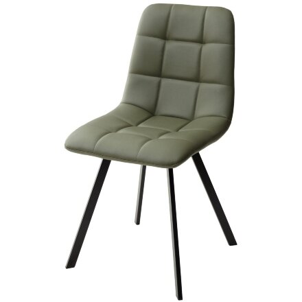 Стул CHILLI SQUARE HK017-22 серо-эвкалиптовый, PU / черный каркас М-City 