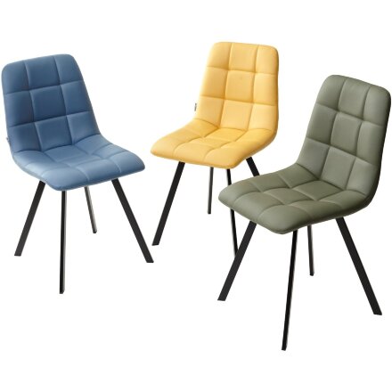 Стул CHILLI SQUARE HK017-22 серо-эвкалиптовый, PU / черный каркас М-City 