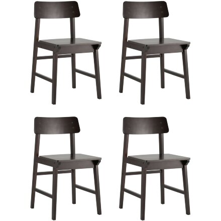 Стул Stool Group ODEN Wood, цвет эспрессо, массив гевеи, 4 шт. 