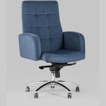 Компьютерное кресло Stool Group Лансет темно-синий обивка микровелюр крестовина металл
