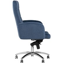 Компьютерное кресло Stool Group Лансет темно-синий обивка микровелюр крестовина металл