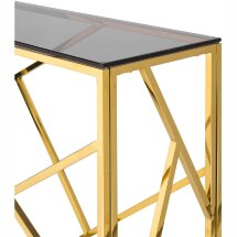 Консоль Stool Group Арт Деко 115*30, стальной каркас золотого цвета, столешница стеклянная