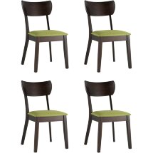 Комплект из четырех стульев Stool Group TOMAS мягкое салатовое сиденье деревянный каркас из массива гевеи