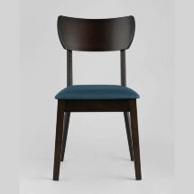 Комплект из четырех стульев Stool Group TOMAS мягкое синее сиденье деревянный каркас из массива гевеи