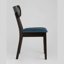 Комплект из четырех стульев Stool Group TOMAS мягкое синее сиденье деревянный каркас из массива гевеи