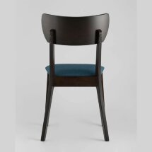 Комплект из четырех стульев Stool Group TOMAS мягкое синее сиденье деревянный каркас из массива гевеи