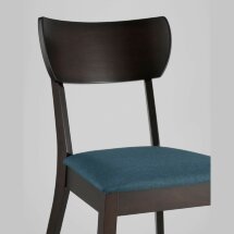 Комплект из четырех стульев Stool Group TOMAS мягкое синее сиденье деревянный каркас из массива гевеи