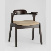 Комплект из двух стульев Stool Group VINCENT в мягкой бежевой обивке, деревянный каркас из массива гевеи