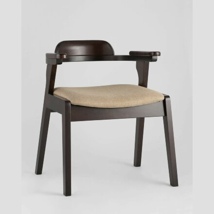 Комплект из двух стульев Stool Group VINCENT в мягкой бежевой обивке, деревянный каркас из массива гевеи 