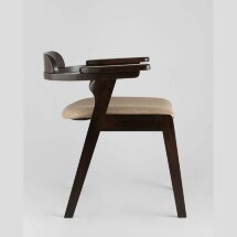 Комплект из двух стульев Stool Group VINCENT в мягкой бежевой обивке, деревянный каркас из массива гевеи