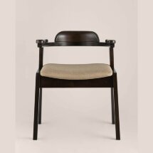 Комплект из двух стульев Stool Group VINCENT в мягкой бежевой обивке, деревянный каркас из массива гевеи