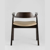 Комплект из двух стульев Stool Group VINCENT в мягкой бежевой обивке, деревянный каркас из массива гевеи