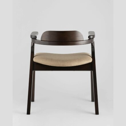 Комплект из двух стульев Stool Group VINCENT в мягкой бежевой обивке, деревянный каркас из массива гевеи 