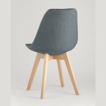 Стул Stool Group TARIQ голубой, обивка износостойкая ткань, деревянные ножки