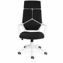 Кресло офисное / IQ / (white+black) белый пластик / черная ткань