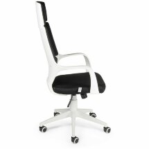 Кресло офисное / IQ / (white+black) белый пластик / черная ткань