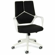 Кресло офисное / IQ / (white+black) белый пластик / черная ткань
