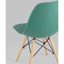 Комплект из четырех стульев Stool Group Style DSW серо-зеленый пластиковый, металл, натуральный массив бука